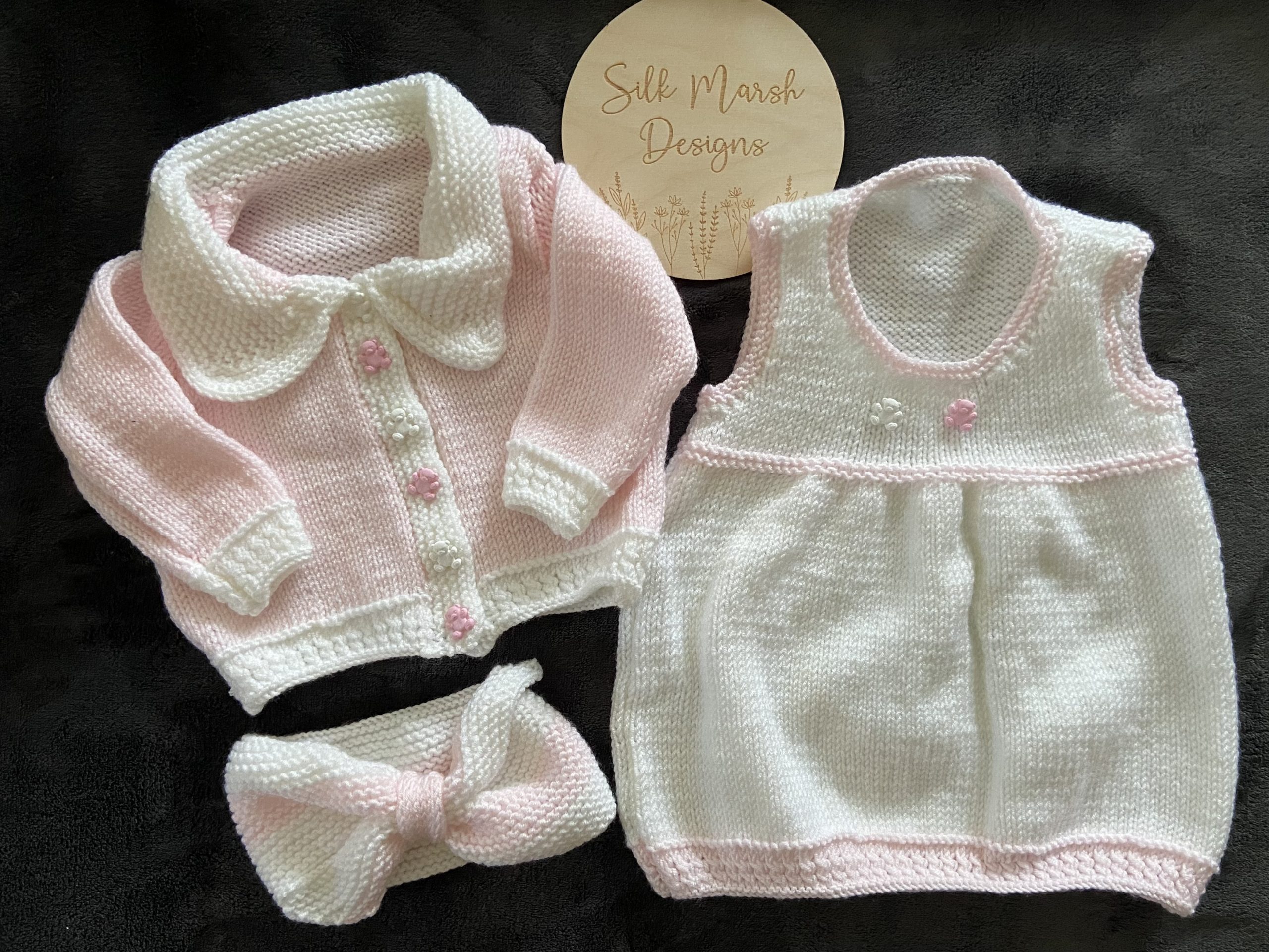 “HERMIONE” Pinafore Dress, Cardigan and Headband