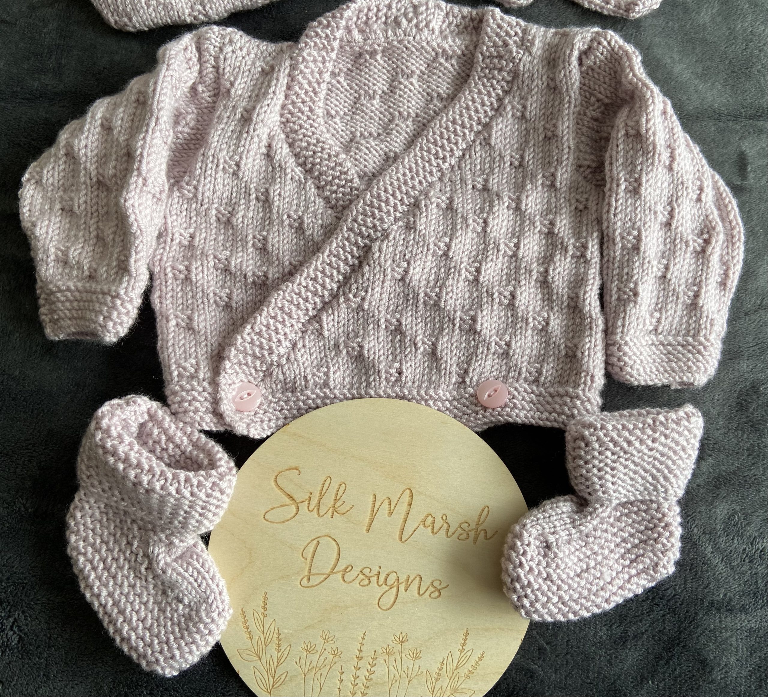 "WREN" Unisex Cross-over Cardigan Baby Set - Image 3