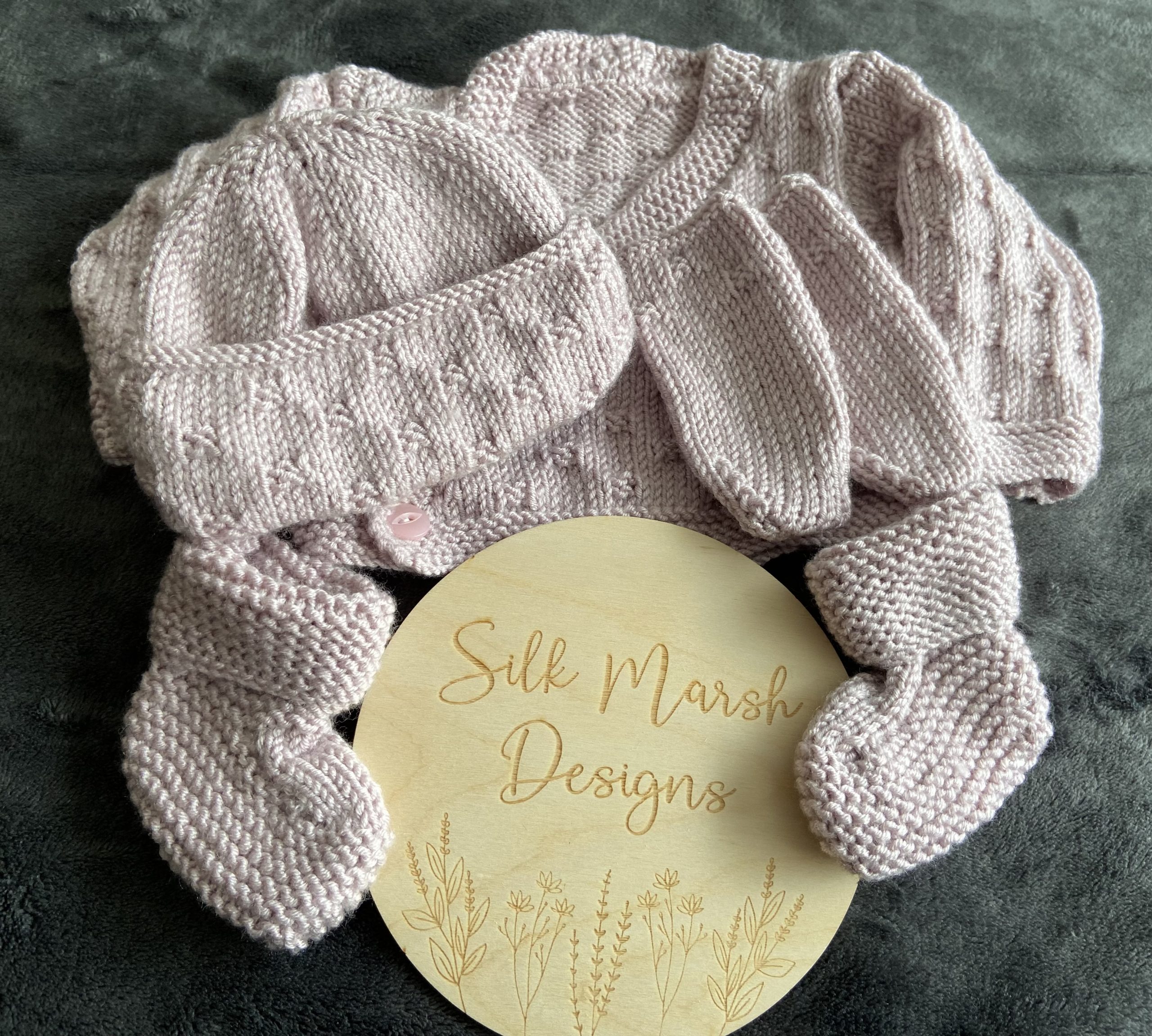 "WREN" Unisex Cross-over Cardigan Baby Set